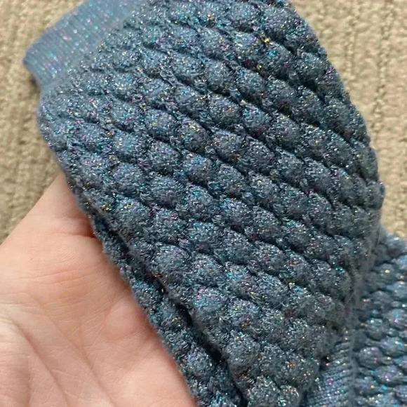 Burlington High Socks/Stockings, blue long over the ankle crew sock size 8 S/M - Picture 2 of 7